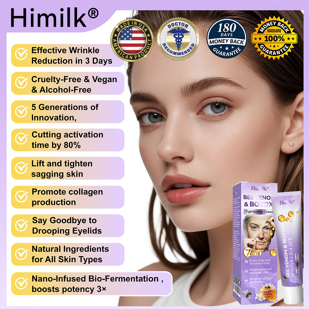 Himilk® Bee Venom & Botox Wrinkle-Lift Tightening Cream 🐝 (Anti-Aging,Hydration, Skin Repair, Acne & Dark Spot Treatment, Wart & Mole Removal, Psoriasis Relief) 🌸