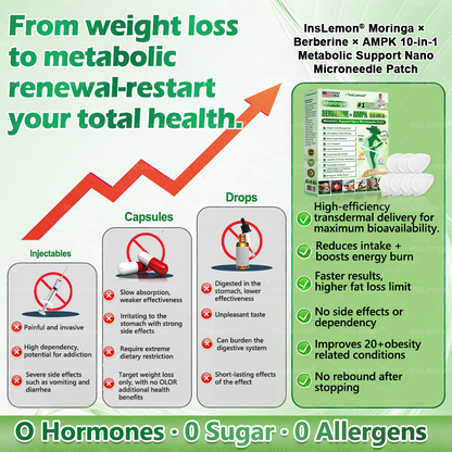 𝐈𝐧𝐬𝐋𝐞𝐦𝐨𝐧® 𝗠𝗼𝗿𝗶𝗻𝗴𝗮 × 𝗕𝗲𝗿𝗯𝗲𝗿𝗶𝗻𝗲 × 𝗔𝗠𝗣𝗞 𝟭𝟬-𝗶𝗻-𝟭 𝗠𝗲𝘁𝗮𝗯𝗼𝗹𝗶𝗰 𝗦𝘂𝗽𝗽𝗼𝗿𝘁 𝗡𝗮𝗻𝗼 𝗠𝗶𝗰𝗿𝗼𝗻𝗲𝗲𝗱𝗹𝗲 𝗣𝗮𝘁𝗰𝗵🇺🇸(𝐉𝐮𝐬𝐭 𝐨𝐧𝐜𝐞 𝐚 𝐝𝐚𝐲, 𝐯𝐢𝐬𝐢𝐛𝐥𝐞 𝐜𝐡𝐚𝐧𝐠𝐞𝐬 𝐢𝐧 𝟕 𝐝𝐚𝐲𝐬） ✅ 𝐅𝐨𝐫 𝐨𝐛𝐞𝐬𝐢𝐭𝐲, 🅛🅞🅞🅢🅔 🅢🅚🅘🅝,𝐝𝐢𝐚𝐛𝐞𝐭𝐞𝐬, 𝐬𝐥𝐞𝐞𝐩 𝐚𝐩𝐧𝐞𝐚, 𝐣𝐨𝐢𝐧𝐭 𝐢𝐬𝐬𝐮𝐞𝐬, 𝐚𝐧𝐝 𝐦𝐨𝐫𝐞 🍀