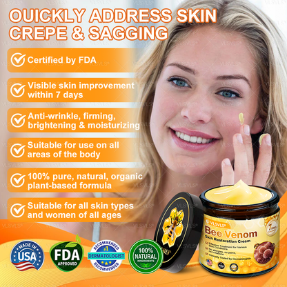 𝙑𝙇𝙎𝙑𝙇𝙎® 𝘽𝙀𝙀 𝙑𝙀𝙉𝙊𝙈 𝑺𝒌𝒊𝒏 𝑹𝒆𝒔𝒕𝒐𝒓𝒂𝒕𝒊𝒐𝒏 𝑪𝒓𝒆𝒂𝒎 –🌸 Anti-aging,Hydrating, Skin Repair, Even Tone, Acne and Dark Spot Treatment, Wart and Mole Removal, Psoriasis Relief