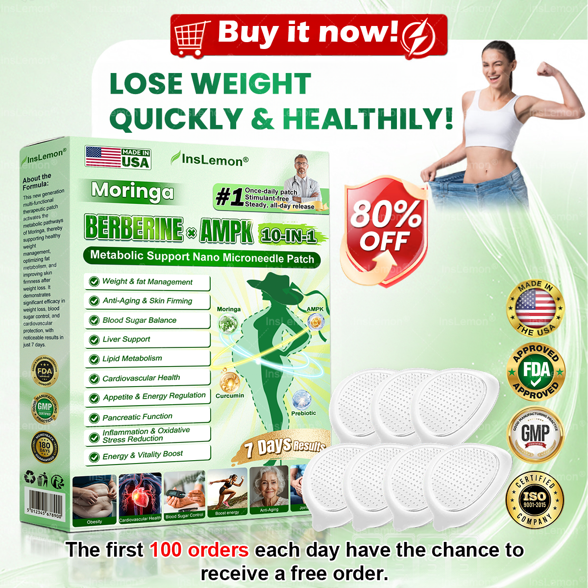 𝐈𝐧𝐬𝐋𝐞𝐦𝐨𝐧® Only 10 boxes left! Grab 30% OFF today and see realresults in 1-3 weeks,A lighter, more energized you is just one patch a day away.Don't miss it - this offer won't return until next year.Act fast! 180-daymoney-back guarantee.