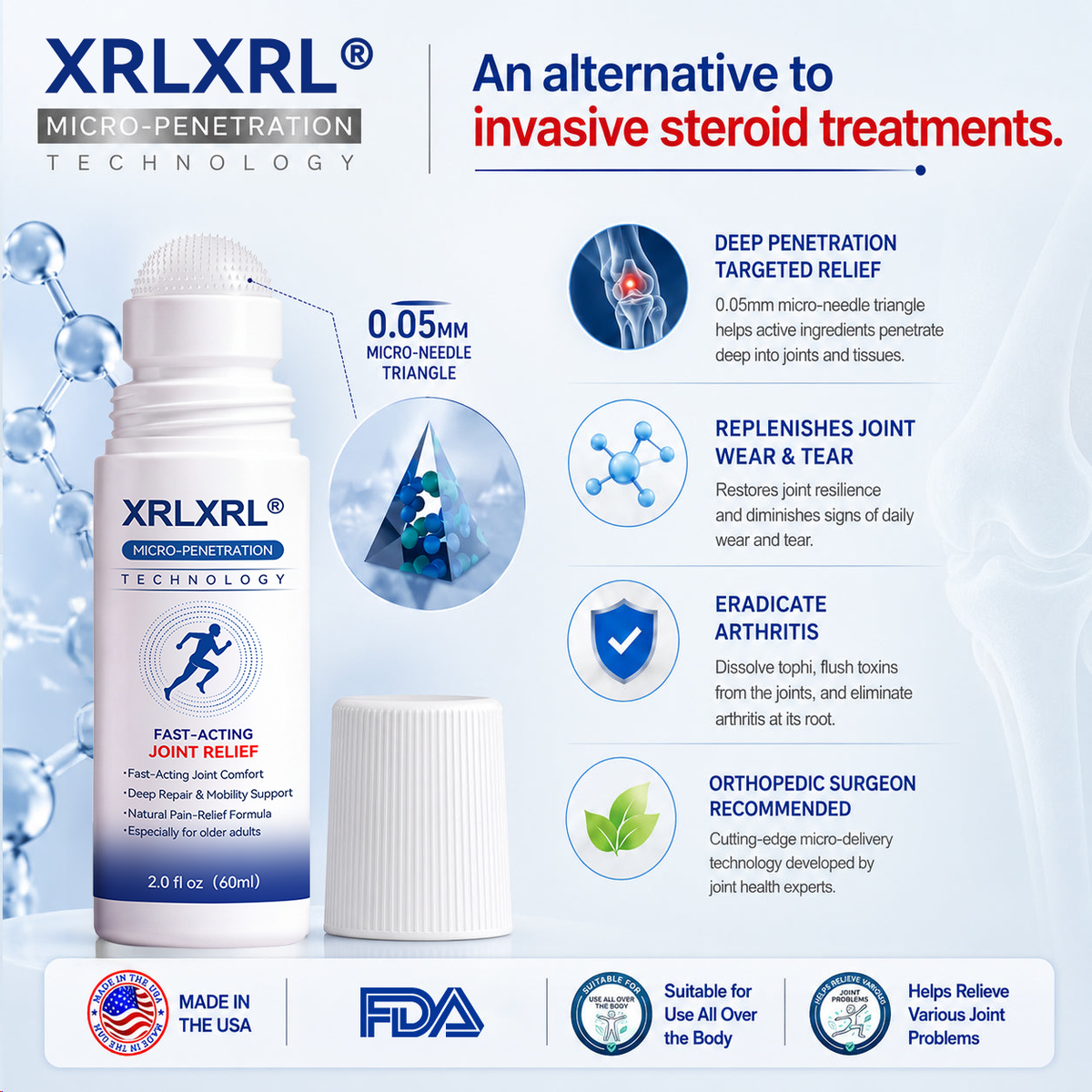XRLXRL®🦵 NEXT-GENERATION ORTHOPEDIC RECOVERY TECHNOLOGY 0.05mm Micro-Needle Bone & Joint Recovery Roller