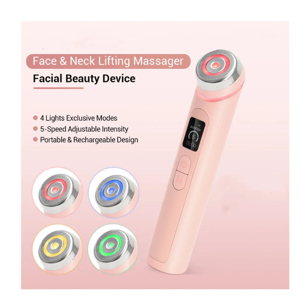 Microcurrent LED Skin Rejuvenation Facial and Neck Lifting Massager Machine