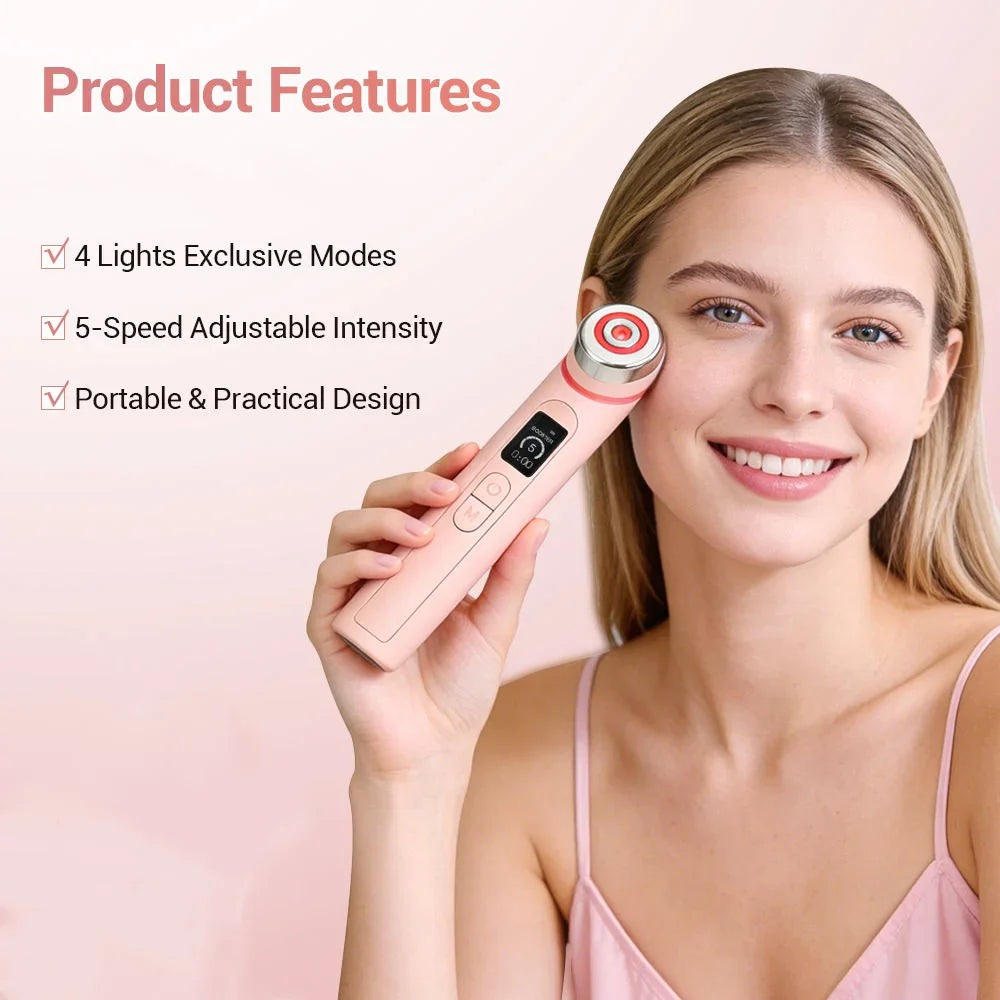 Microcurrent LED Skin Rejuvenation Facial and Neck Lifting Massager Machine